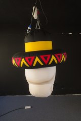 Large Inflatable Calavera with Mustache Art Installation, Promotional Blow up Inflatable for Mall & Event