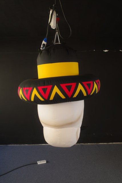 Large Inflatable Calavera with Mustache Art Installation, Promotional Blow up Inflatable for Mall & Event