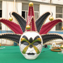 Giant Inflatable Venetian Jester Mask for Carnival, Durable Free-Standing Advertising Inflatable