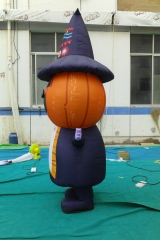 Giant Inflatable Day of the Dead Pumpkin Gentleman Mascot for Halloween, Durable Advertising Inflatable