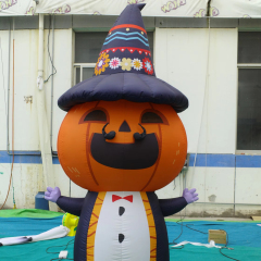Giant Inflatable Day of the Dead Pumpkin Gentleman Mascot for Halloween, Durable Advertising Inflatable