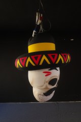 Large Inflatable Calavera with Mustache Art Installation, Promotional Blow up Inflatable for Mall & Event