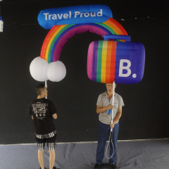 Professional Large Inflatable Rainbow Prop, Premium Advertising Inflatable for Commercial Exhibition & Promotion