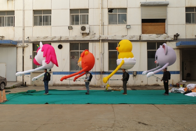 Wearable Inflatable Cartoon Animal Set (Unicorn, Lion, Duck, Mouse) for Parade, Durable Advertising Inflatable