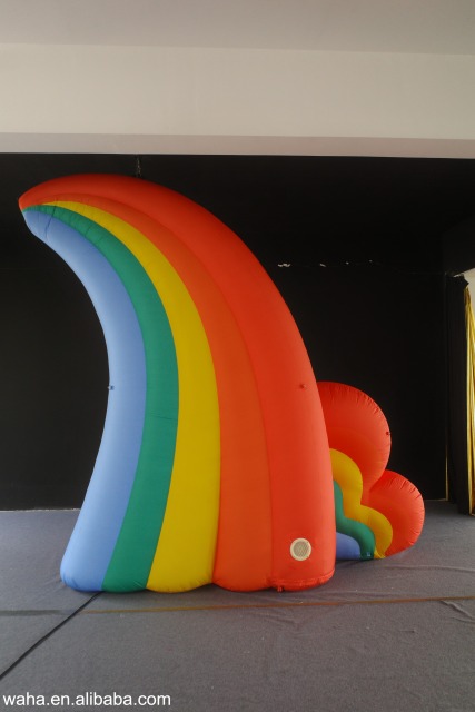 Colorful Gradient Rainbow & Cloud Inflatable, Promotional Advertising Blow up Inflatable for Kids Party & Carnival