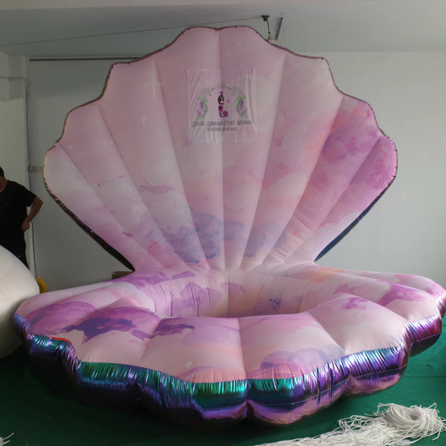 OEM Custom Inflatable Shell with Pearl, Commercial Grade Advertising Inflatable for Aquarium & Wedding Venue