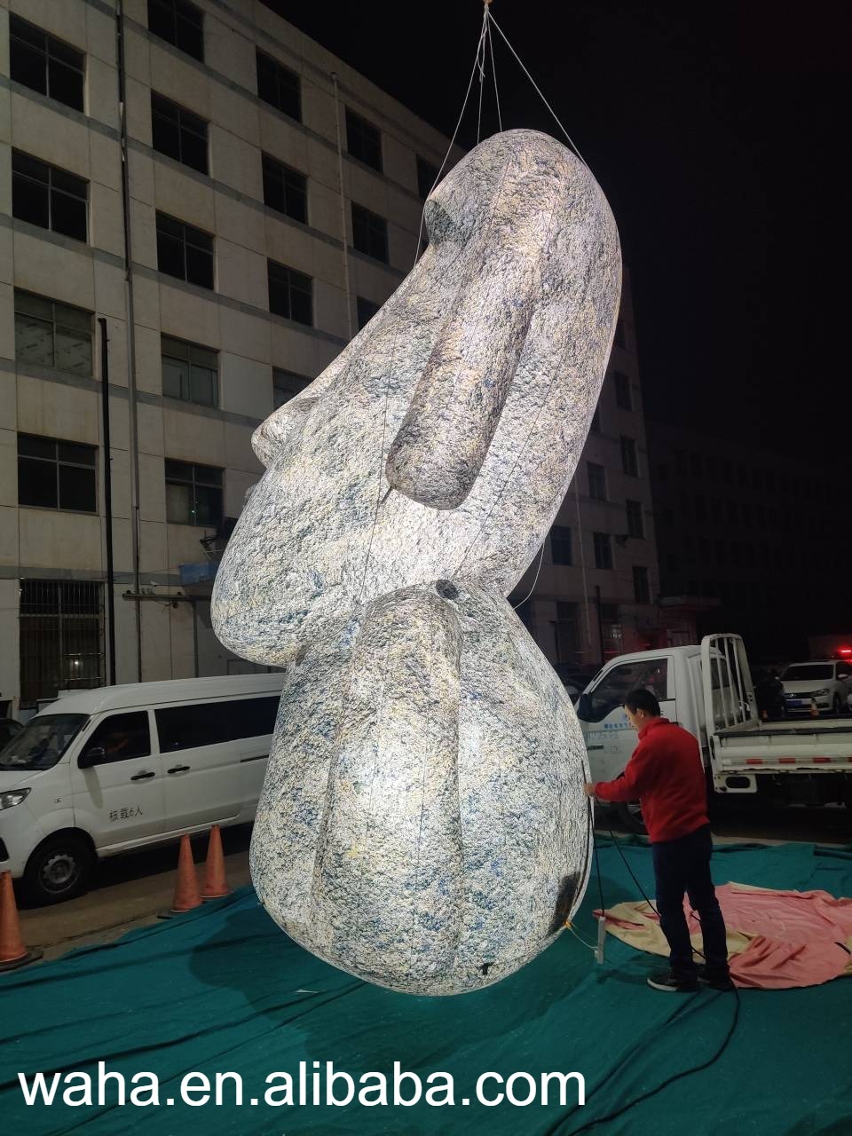Custom Printed Stone Textured Moai Inflatable, Personalized Advertising Inflatable for Museum & Themed Event