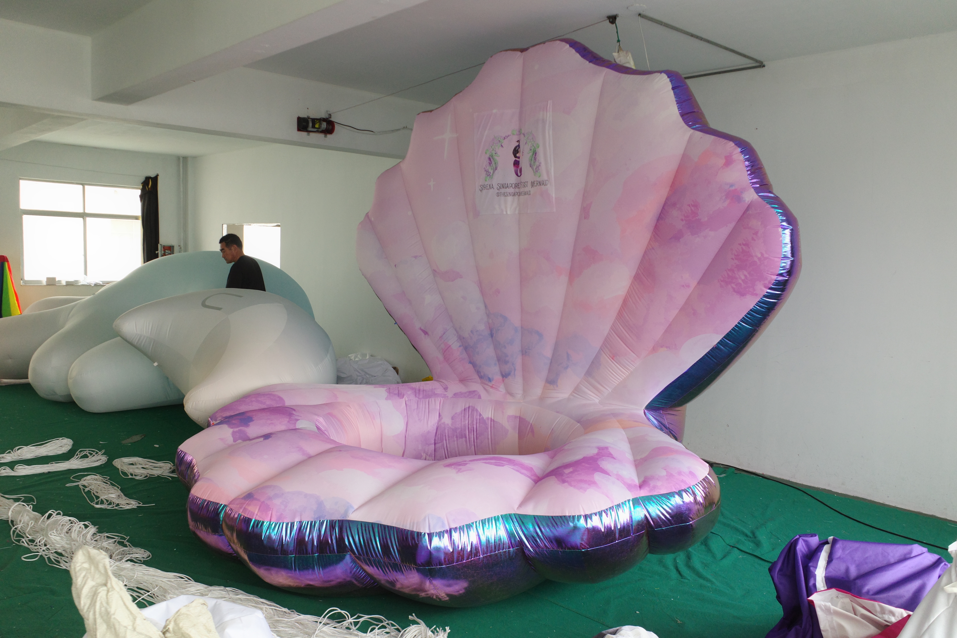 OEM Custom Inflatable Shell with Pearl, Commercial Grade Advertising Inflatable for Aquarium & Wedding Venue