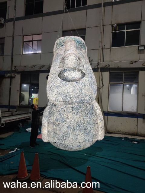 Custom Printed Stone Textured Moai Inflatable, Personalized Advertising Inflatable for Museum & Themed Event