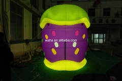 Colorful LED Hamburger Inflatable Prop, Promotional Advertising Blow up Inflatable for Fast Food & Carnival