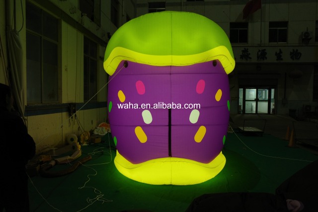 Colorful LED Hamburger Inflatable Prop, Promotional Advertising Blow up Inflatable for Fast Food & Carnival