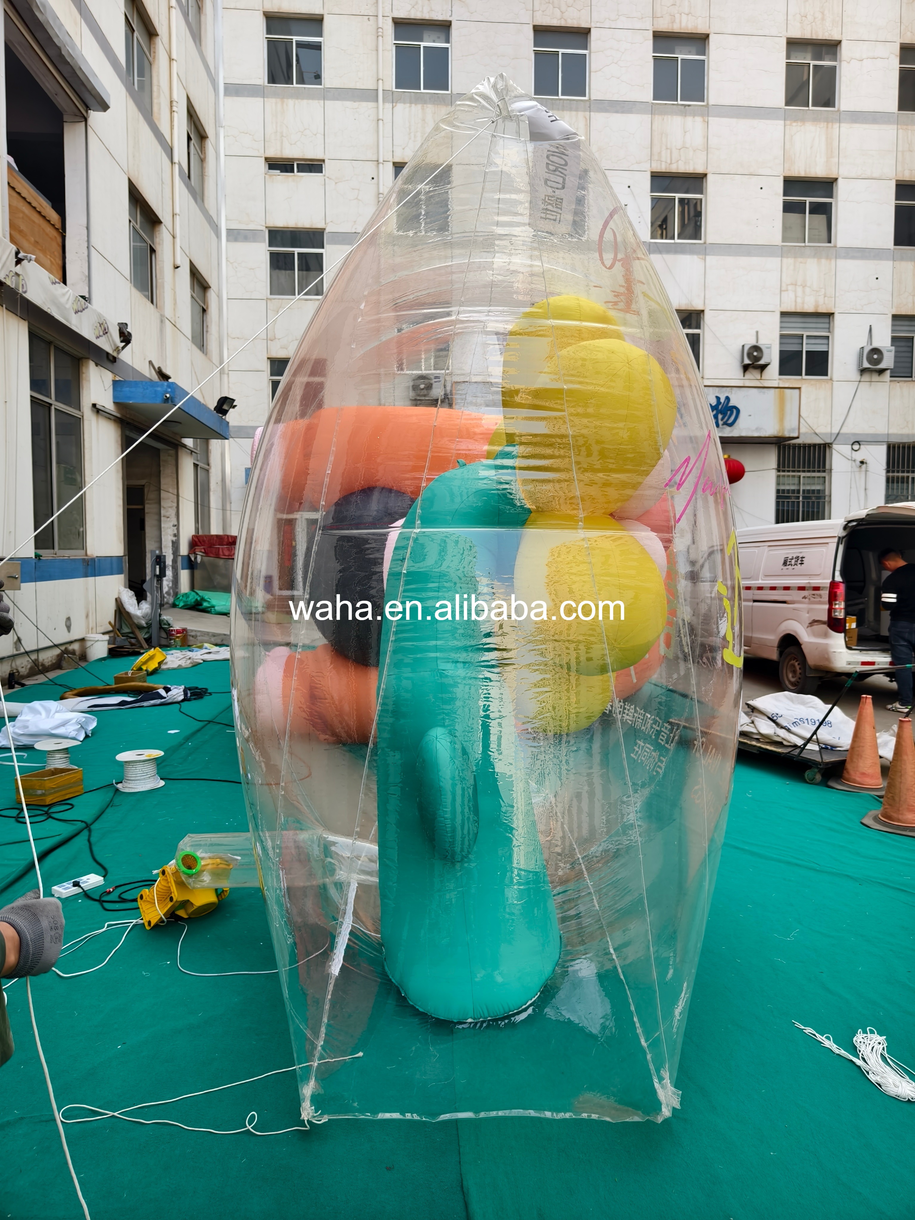 Customized Inflatable Transparent Flower Bag, Advertising Inflatable for Commercial Decoration & Photo Booth