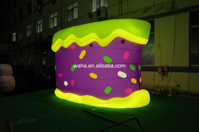 Colorful LED Hamburger Inflatable Prop, Promotional Advertising Blow up Inflatable for Fast Food & Carnival