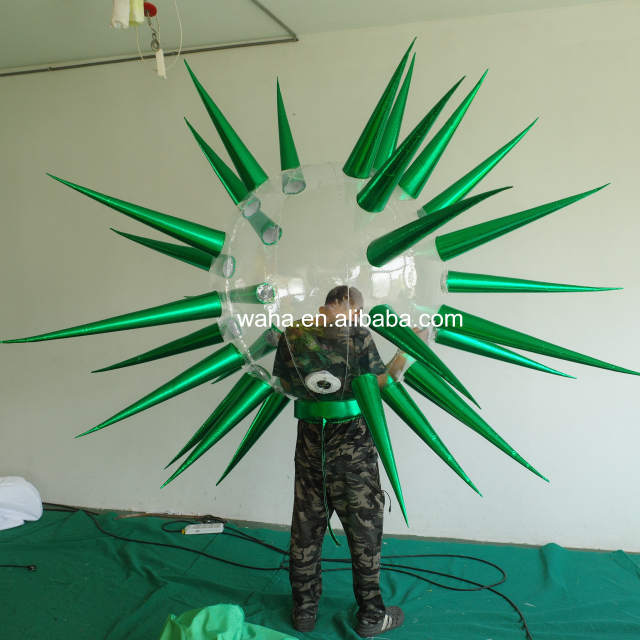 Customized Inflatable Spiky Sphere with Metallic Spikes, Advertising Inflatable for Ceiling Installation & Commercial Decoration