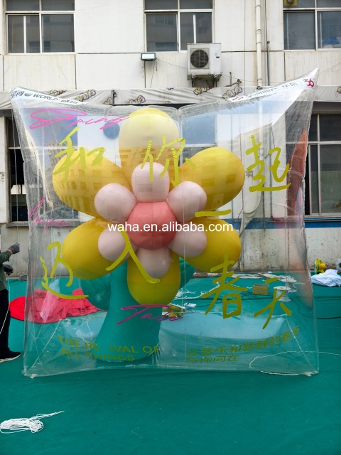 Customized Inflatable Transparent Flower Bag, Advertising Inflatable for Commercial Decoration & Photo Booth