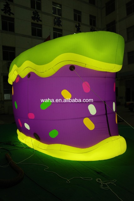 Colorful LED Hamburger Inflatable Prop, Promotional Advertising Blow up Inflatable for Fast Food & Carnival