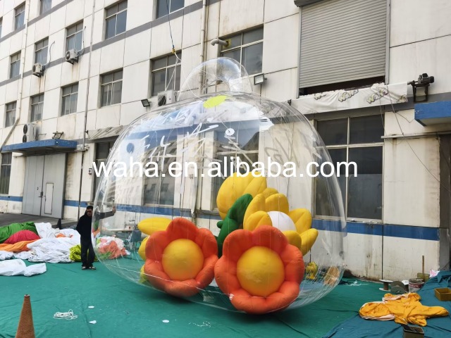 Customized Inflatable Transparent Flower Bag, Advertising Inflatable for Commercial Decoration & Photo Booth