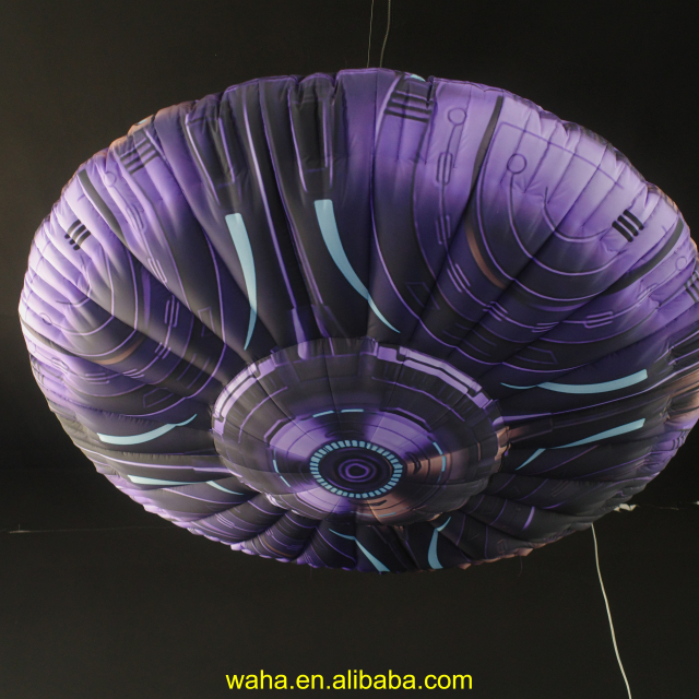 Custom Printed Cyberpunk UFO Inflatable, Personalized Advertising Inflatable for Sci-Fi Convention & Brand Promotion