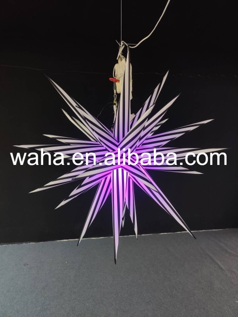 Professional Large LED Striped Star Sculpture, Premium Advertising Inflatable for Commercial Exhibition & Night Event