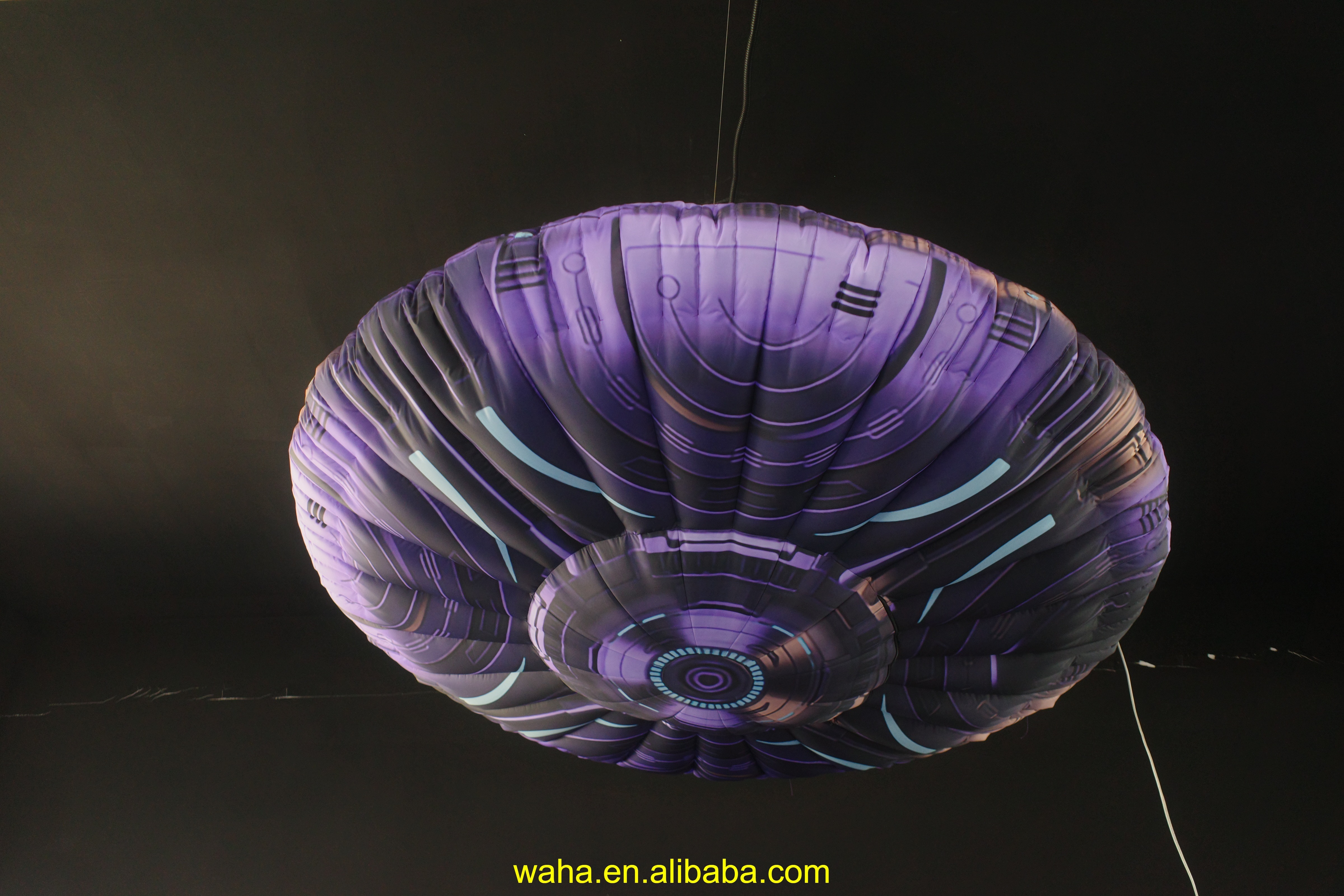 Custom Printed Cyberpunk UFO Inflatable, Personalized Advertising Inflatable for Sci-Fi Convention & Brand Promotion