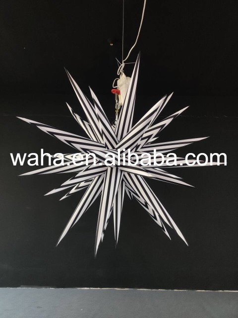 Professional Large LED Striped Star Sculpture, Premium Advertising Inflatable for Commercial Exhibition & Night Event