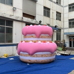 Custom Printed Pink Tiered Cake Inflatable, Personalized Advertising Inflatable for Mall & Birthday Celebration