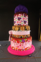 Whimsical Top Hat Cake Inflatable Prop, Promotional Advertising Blow up Inflatable for Birthday & Mall Celebration