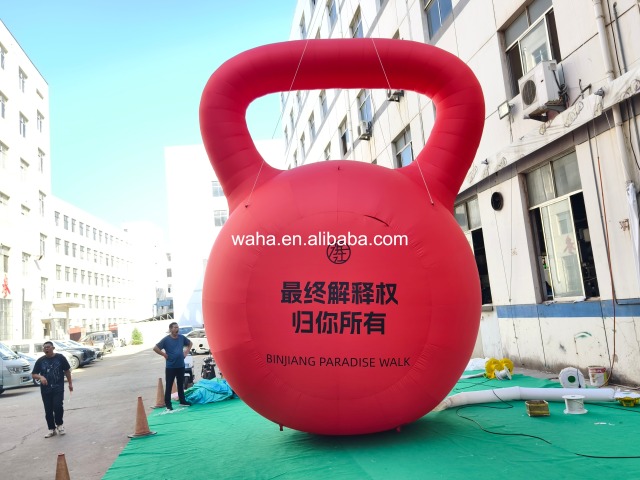 Giant Custom Printed Kettlebell Inflatable for Fitness & Mall Promotion, Durable Advertising Inflatable