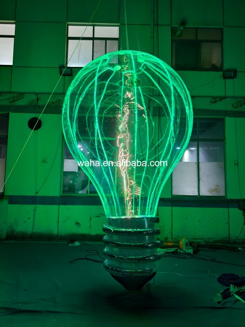 Custom Printed Transparent Light Bulb Inflatable, Personalized Advertising Inflatable for Mall & Technology Event