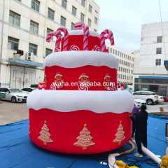 Giant Christmas Themed Tiered Cake Inflatable for Holiday Decor, Durable Advertising Inflatable