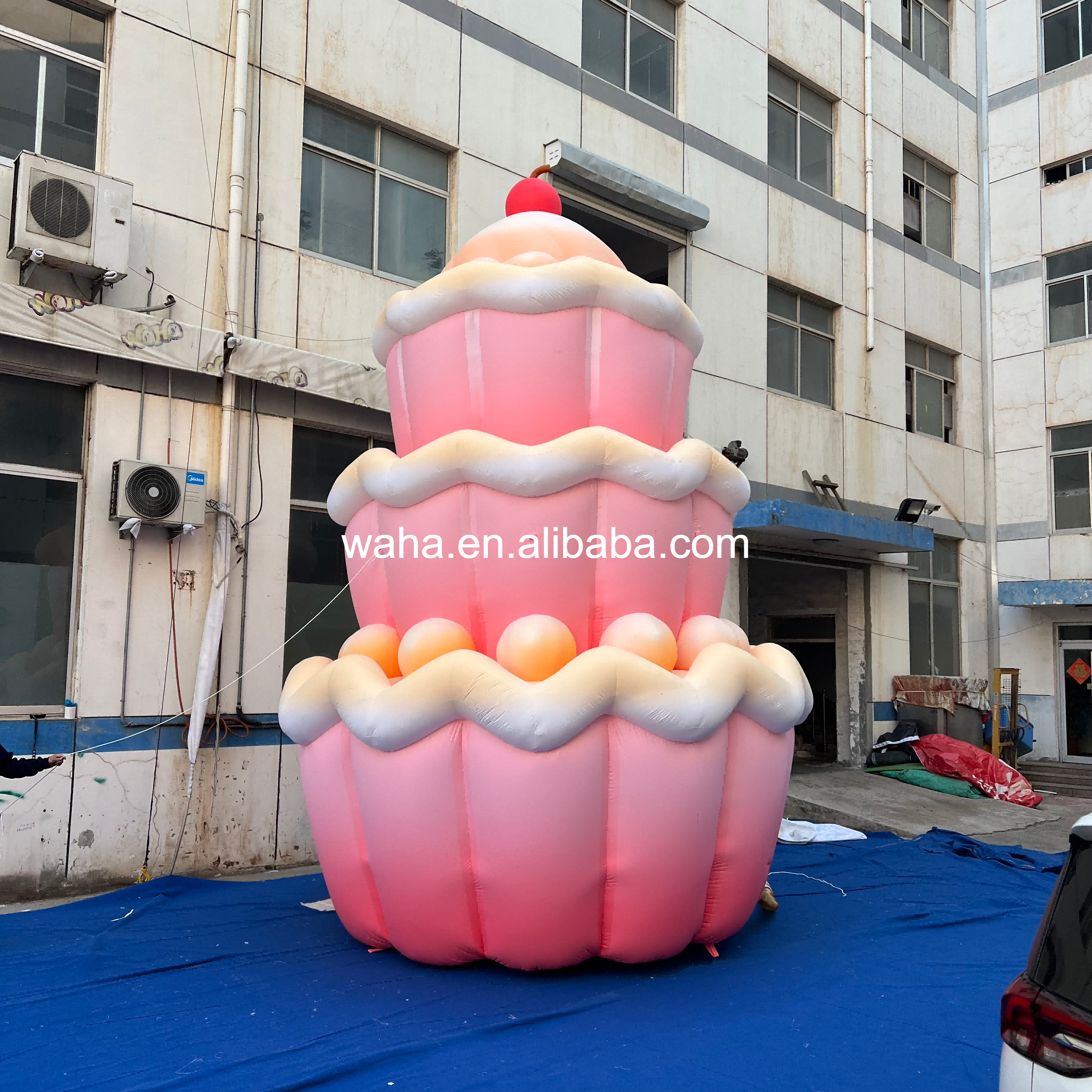 Cute Pink Tiered Cake Inflatable Prop, Promotional Advertising Blow up Inflatable for Celebration & Dessert Shop