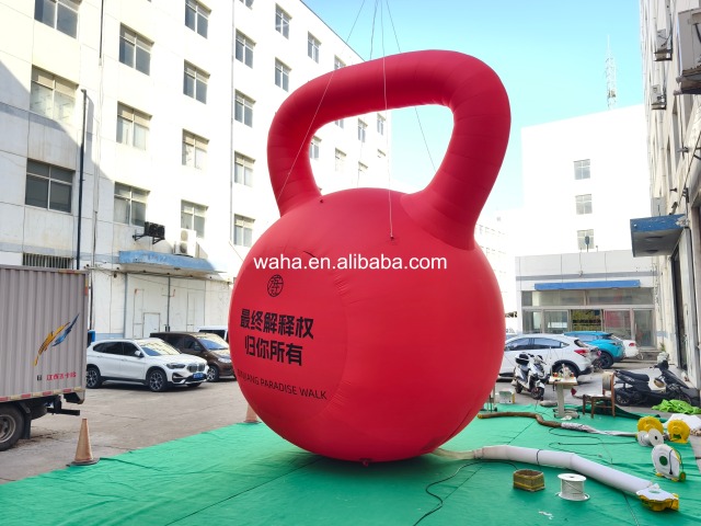 Giant Custom Printed Kettlebell Inflatable for Fitness & Mall Promotion, Durable Advertising Inflatable