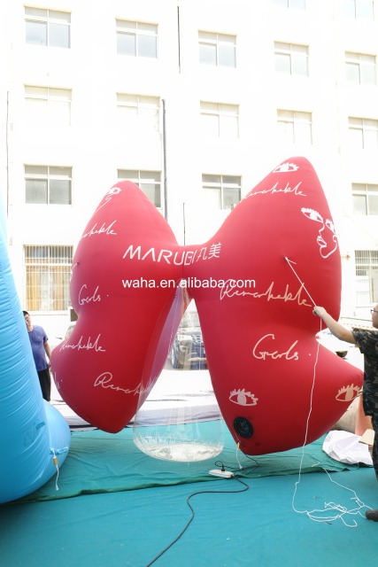 Custom Printed Polka Dot Bow Inflatable, Personalized Advertising Inflatable for Valentine's & Retail Campaign