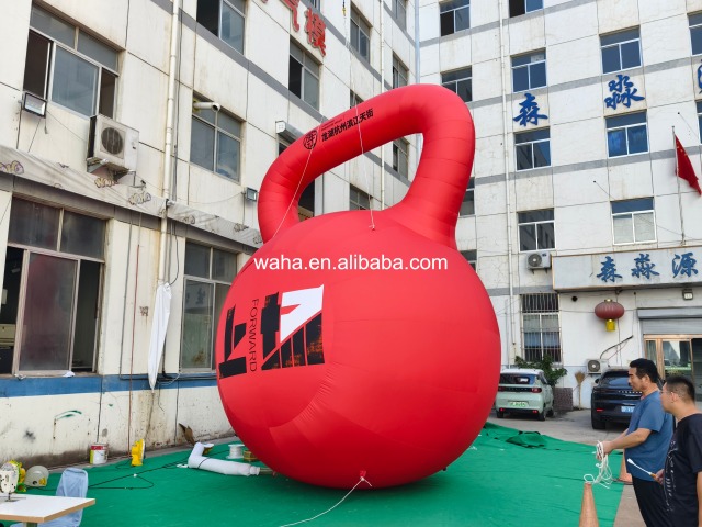 Giant Custom Printed Kettlebell Inflatable for Fitness & Mall Promotion, Durable Advertising Inflatable