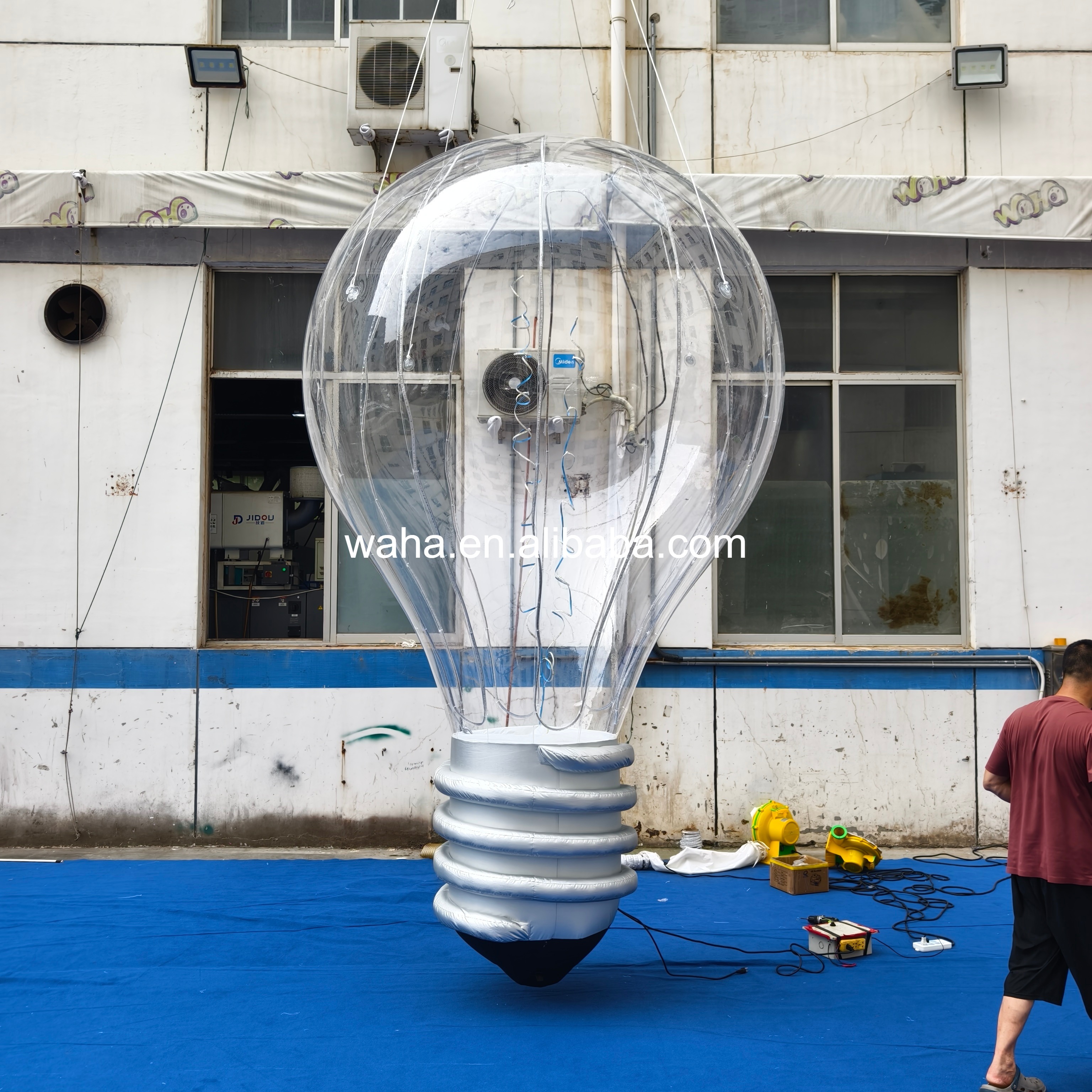 Custom Printed Transparent Light Bulb Inflatable, Personalized Advertising Inflatable for Mall & Technology Event