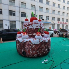 Custom Printed Cherry-Topped Cake Inflatable, Personalized Advertising Inflatable for Mall & Dessert Themed Event