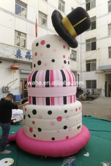 Customized Inflatable Polka Dot Tiered Cake Sculpture, Advertising Inflatable for Commercial Decoration & Photo Booth