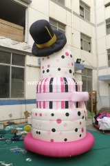 Customized Inflatable Polka Dot Tiered Cake Sculpture, Advertising Inflatable for Commercial Decoration & Photo Booth