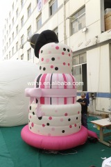Customized Inflatable Polka Dot Tiered Cake Sculpture, Advertising Inflatable for Commercial Decoration & Photo Booth