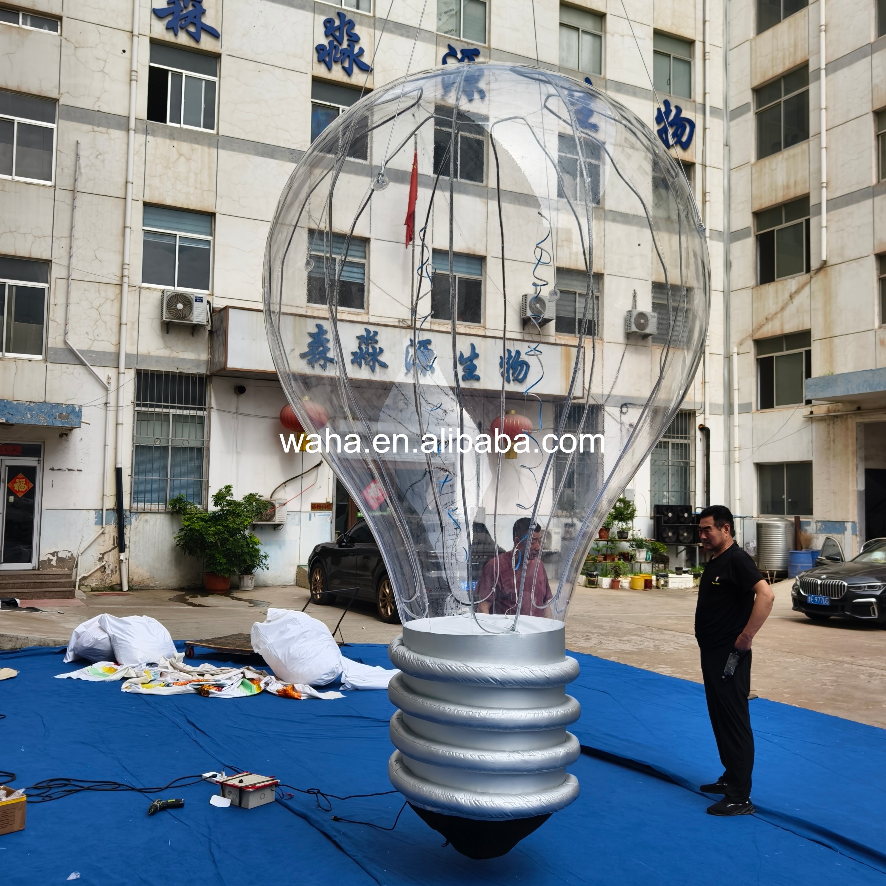 Custom Printed Transparent Light Bulb Inflatable, Personalized Advertising Inflatable for Mall & Technology Event