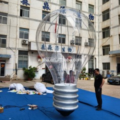 Custom Printed Transparent Light Bulb Inflatable, Personalized Advertising Inflatable for Mall & Technology Event