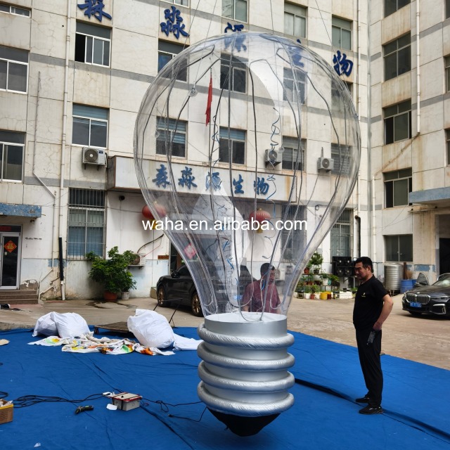 Custom Printed Transparent Light Bulb Inflatable, Personalized Advertising Inflatable for Mall & Technology Event