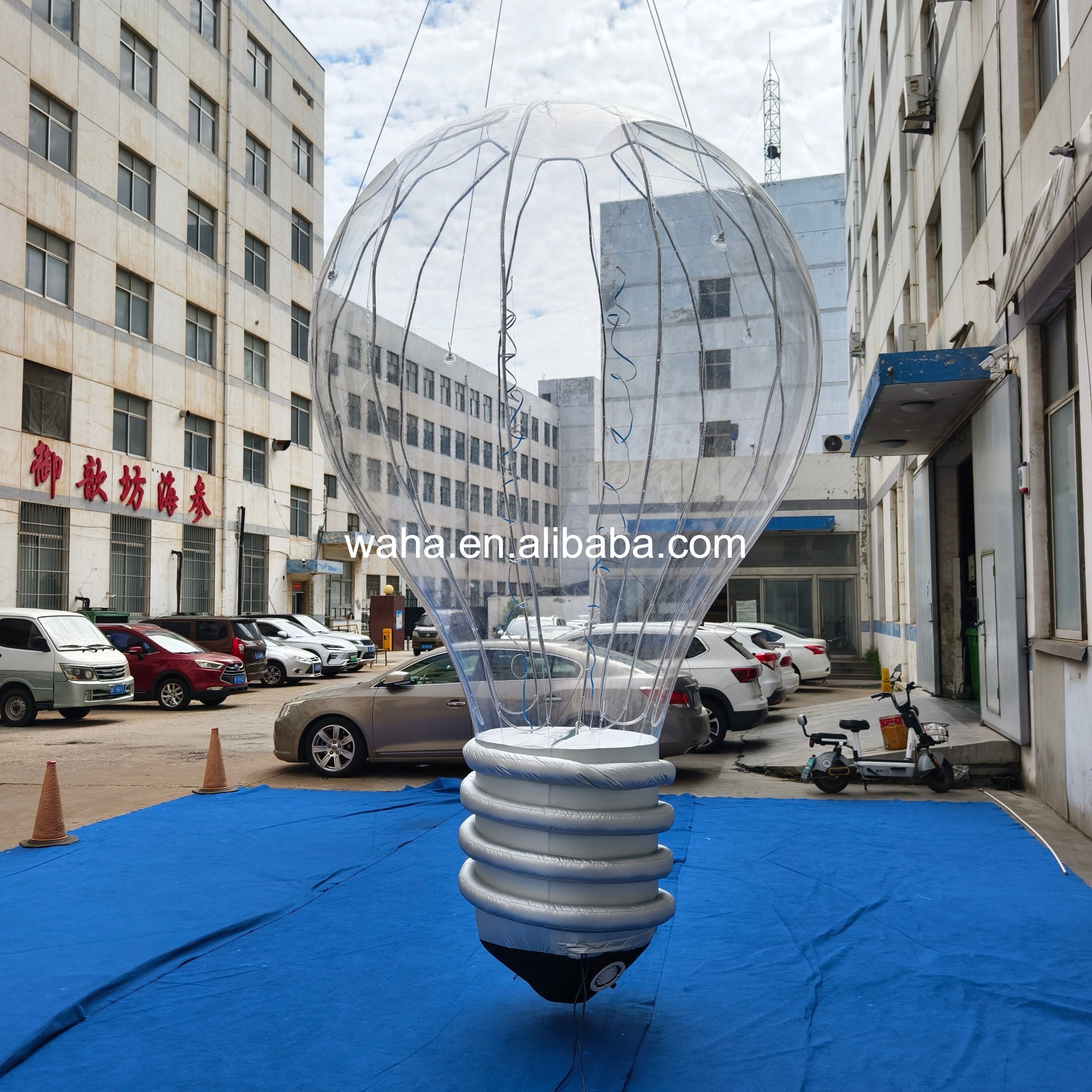 Custom Printed Transparent Light Bulb Inflatable, Personalized Advertising Inflatable for Mall & Technology Event