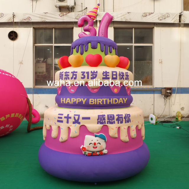Custom Printed Colorful Cake Inflatable, Personalized Advertising Inflatable for Mall & Birthday Celebration