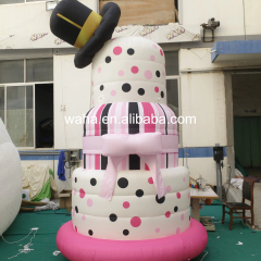 Customized Inflatable Polka Dot Tiered Cake Sculpture, Advertising Inflatable for Commercial Decoration & Photo Booth