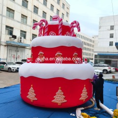 Giant Christmas Themed Tiered Cake Inflatable for Holiday Decor, Durable Advertising Inflatable