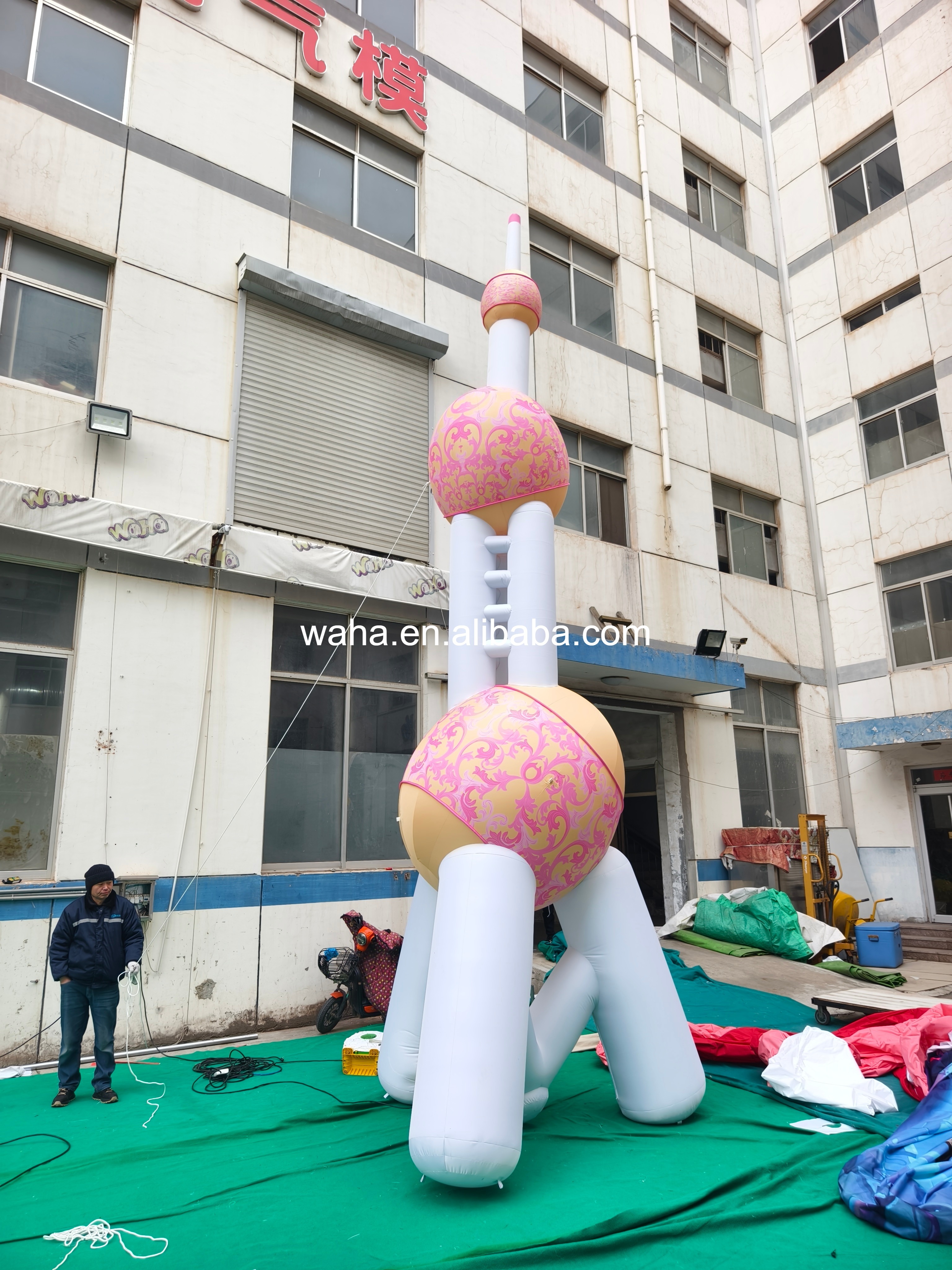 LED Landmark Building Inflatable Prop, Promotional Advertising Blow up Inflatable for Tourism & Festival