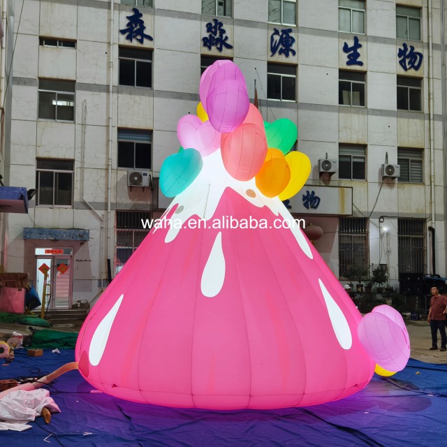 Colorful Heart Ice Cream Inflatable Prop, Promotional Advertising Blow up Inflatable for Mall & Carnival