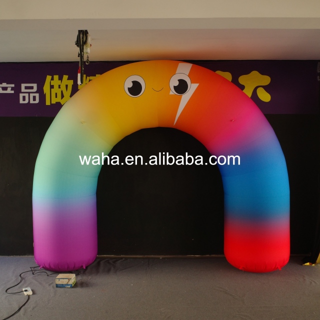 Custom Printed Cartoon Rainbow Inflatable Arch, Personalized Advertising Inflatable for Retail Event & Themed Party
