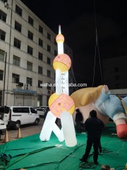 LED Landmark Building Inflatable Prop, Promotional Advertising Blow up Inflatable for Tourism & Festival
